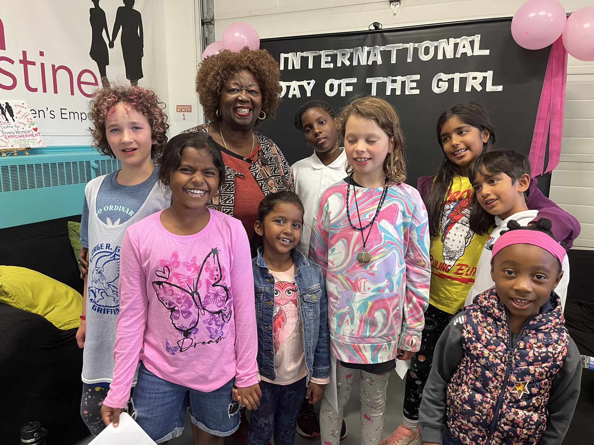 Jean with children at the JA Center